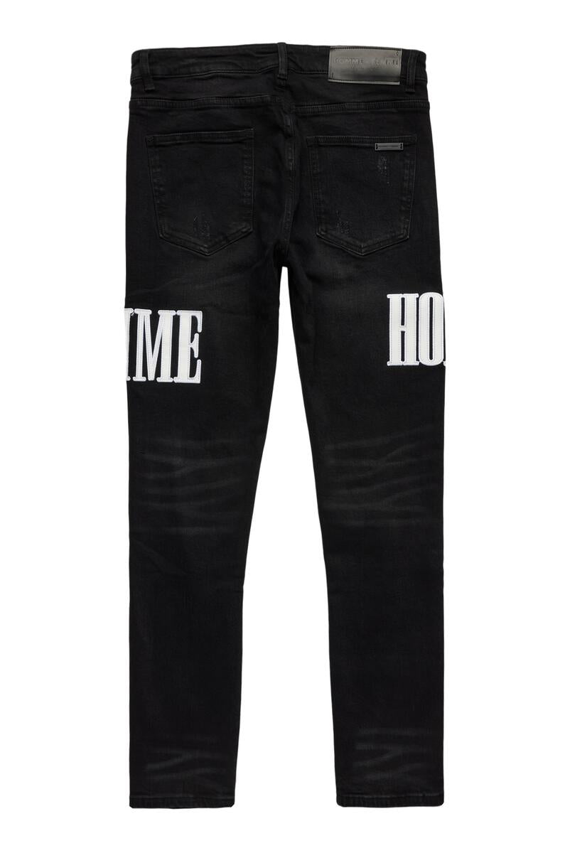 Homme Femme Letterman Wht Letter Denim