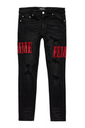 Homme Femme Letterman Red Letter Denim