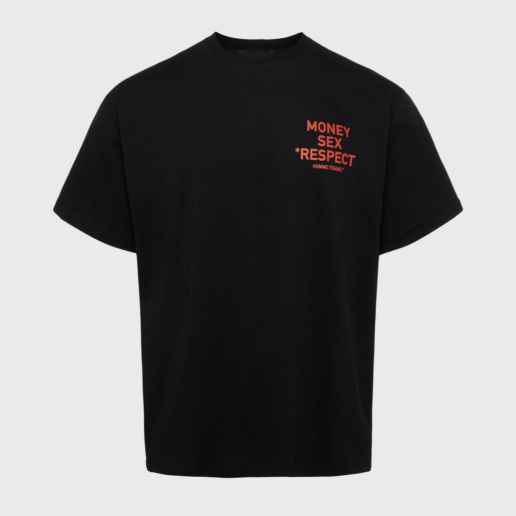 Homme Femme Respect Red Letter T-Shirt