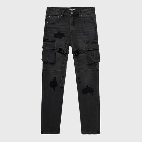 Homme Femme Distressed Strap Cargo Pants