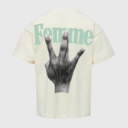 Homme Femme Twisted Fingers Green Letter T-Shirt