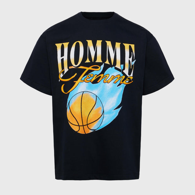 Homme Femme Basketball Flame T-Shirt