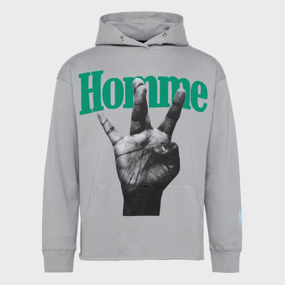 Homme Femme Twisted Fingers Green Letter Hoodie