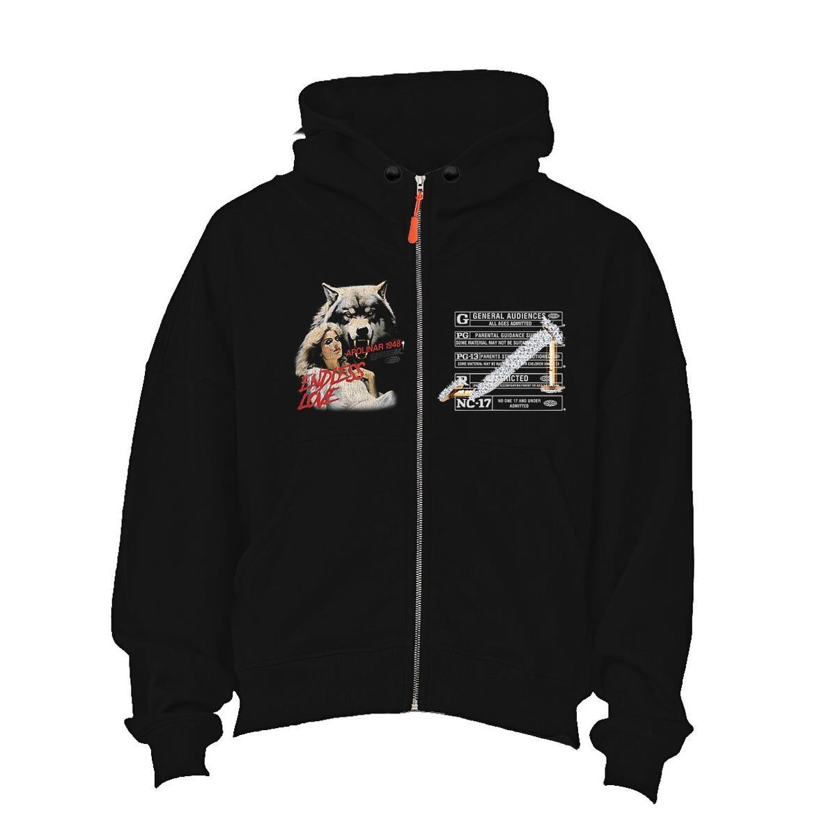 Apolinar Wolf Zip Hoodie