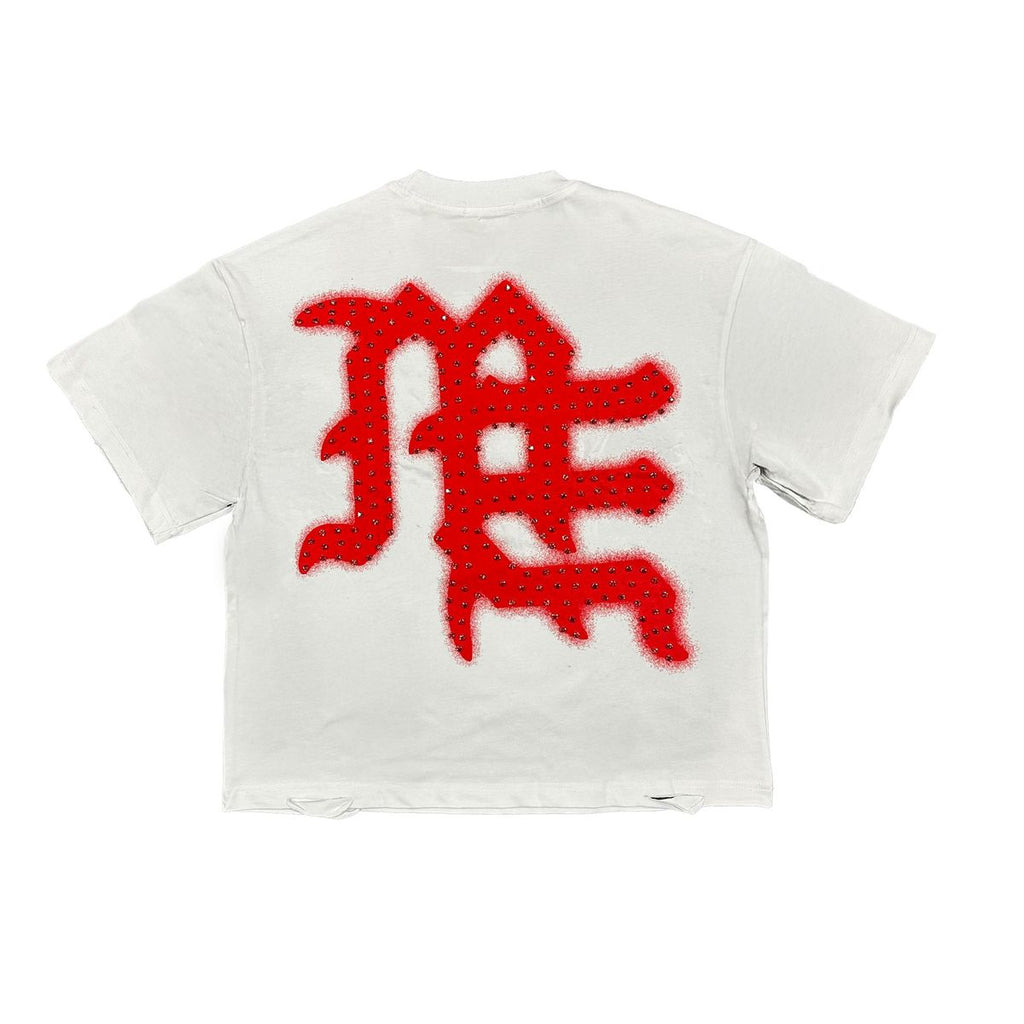 Mixed Emotion End Red Rhinestone T-shirt