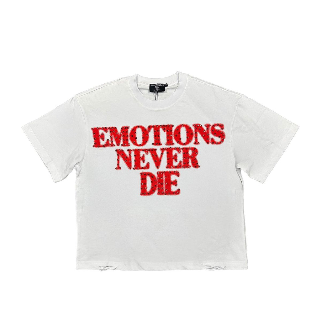 Mixed Emotion End Red Rhinestone T-shirt