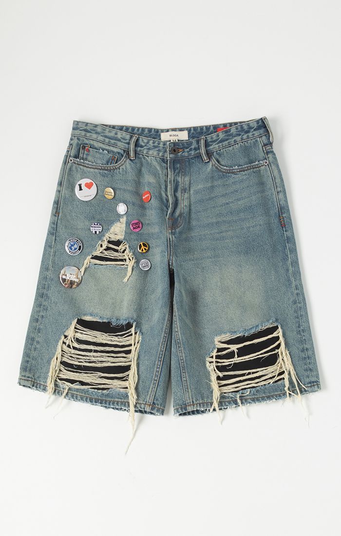 Bldg4 Pin Boy Returns Denim Shorts