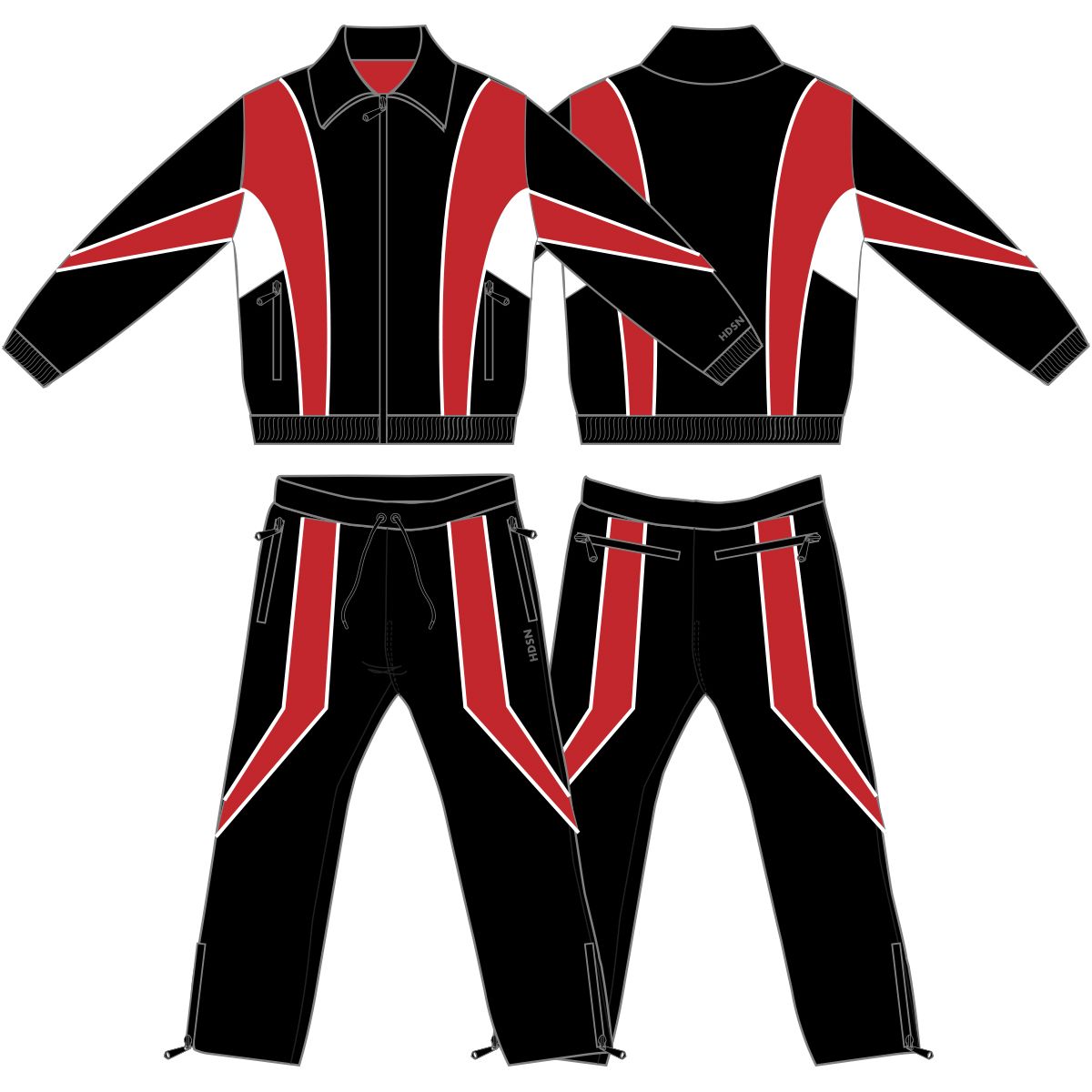 Hudson Core Red Tracksuits