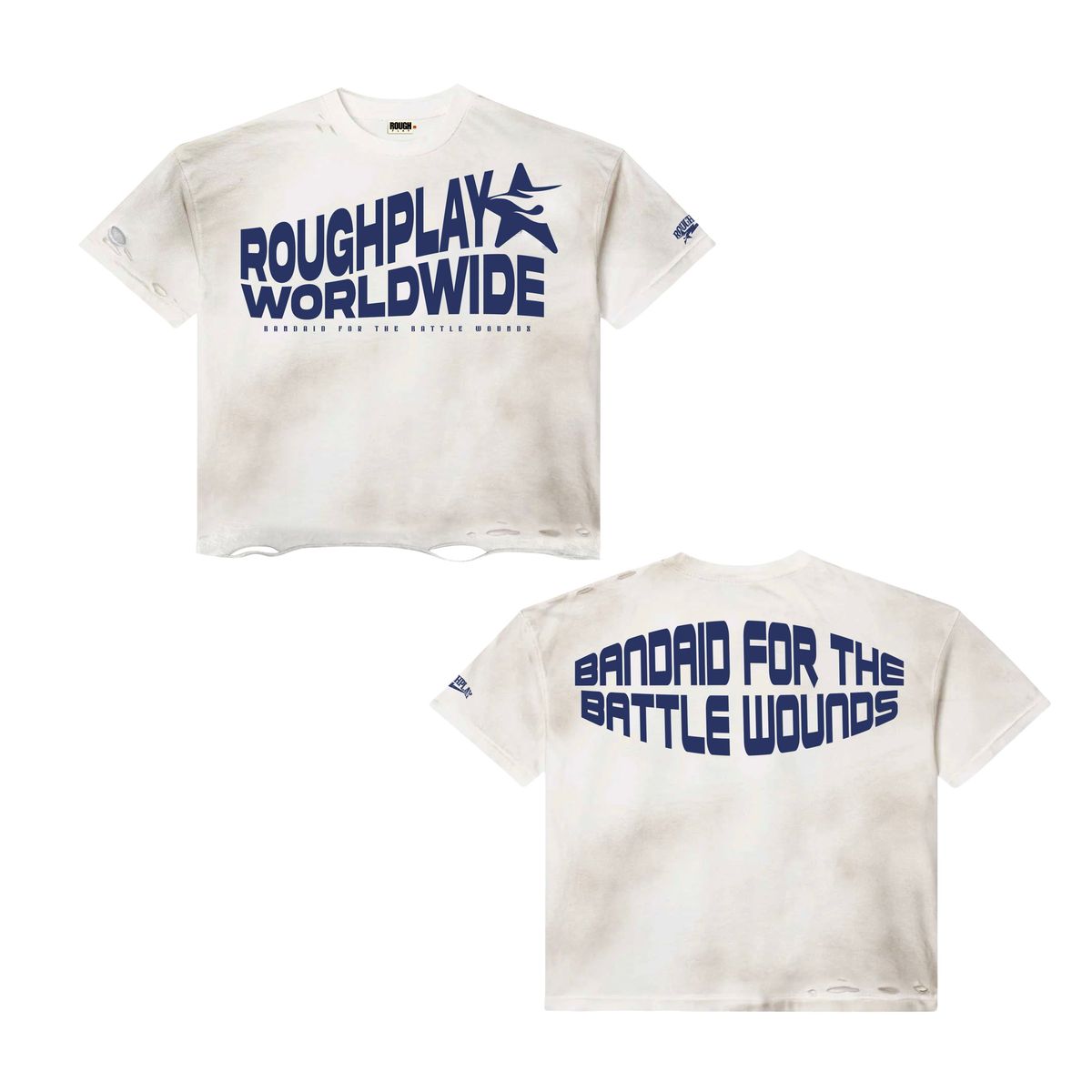 Rough Play Navy Basic Logo Tees