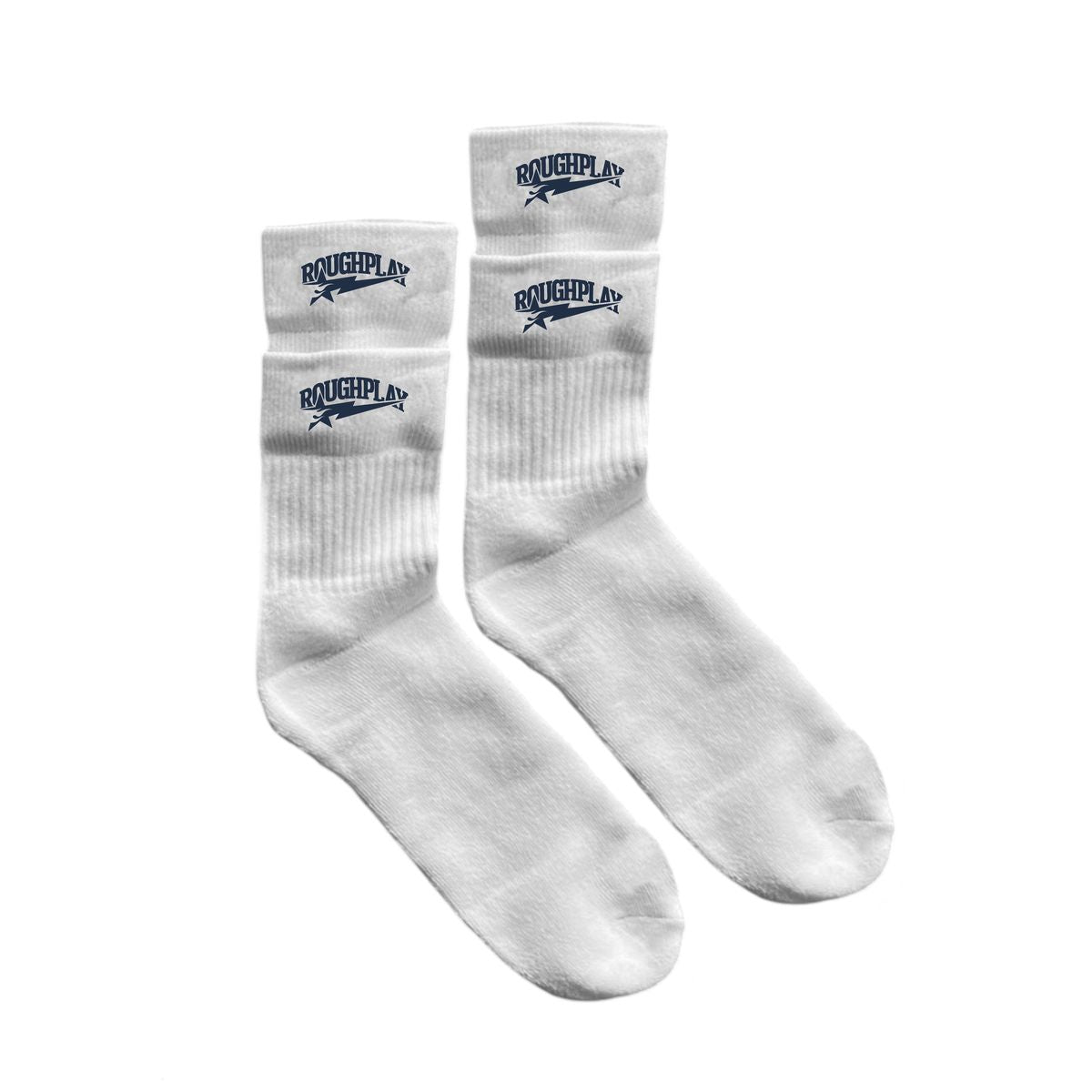 Rought Play Double Layer Navy Logo Socks
