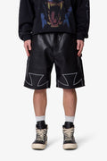 Mnml Iron Cross Leather Shorts