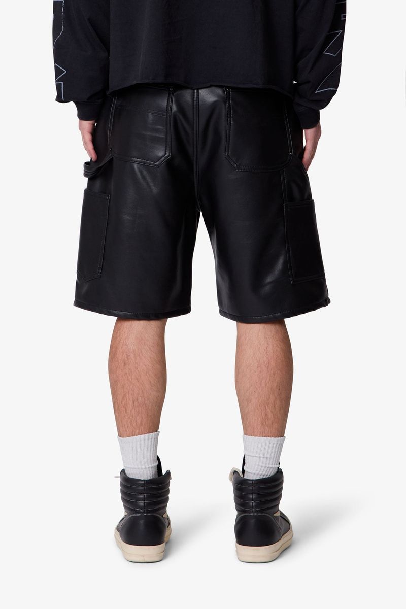 Mnml Iron Cross Leather Shorts