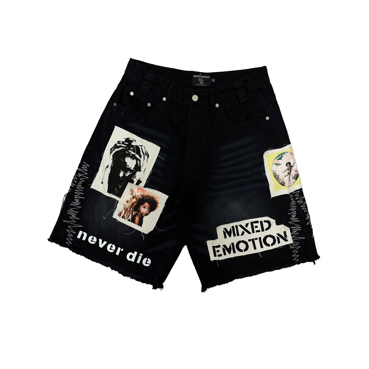 Mixed Emotion Chaos Denim Shorts