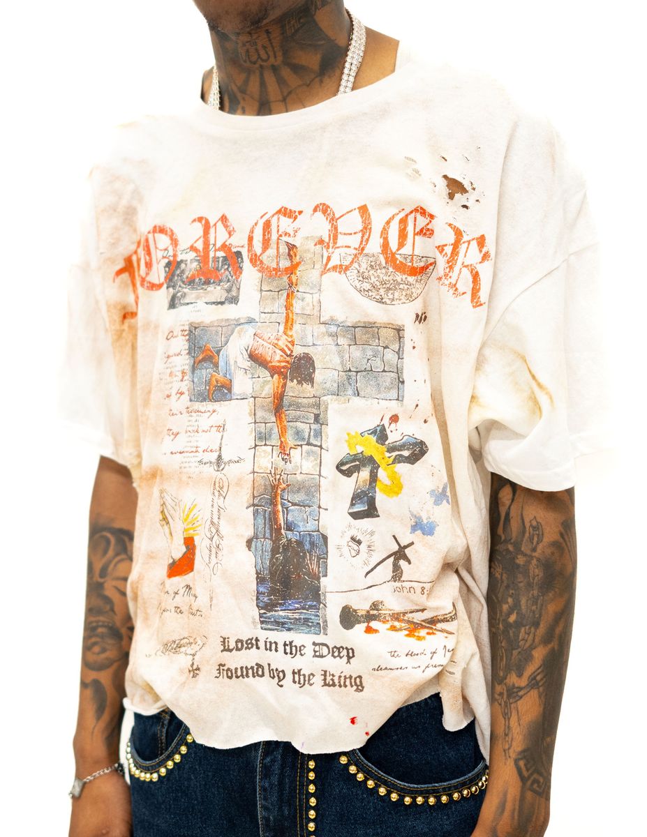 Forever Hungry Designer Cross T-shirt