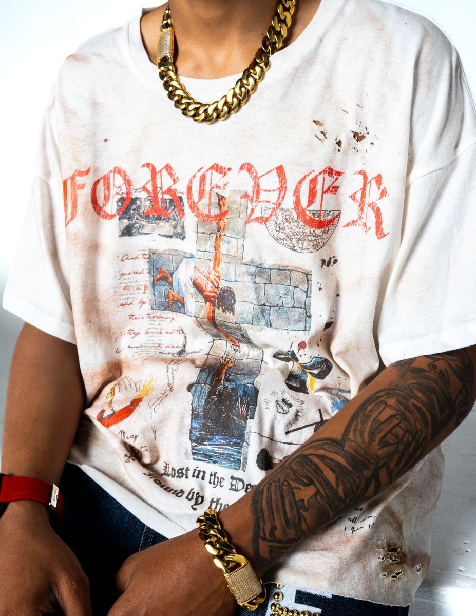 Forever Hungry Designer Cross T-shirt