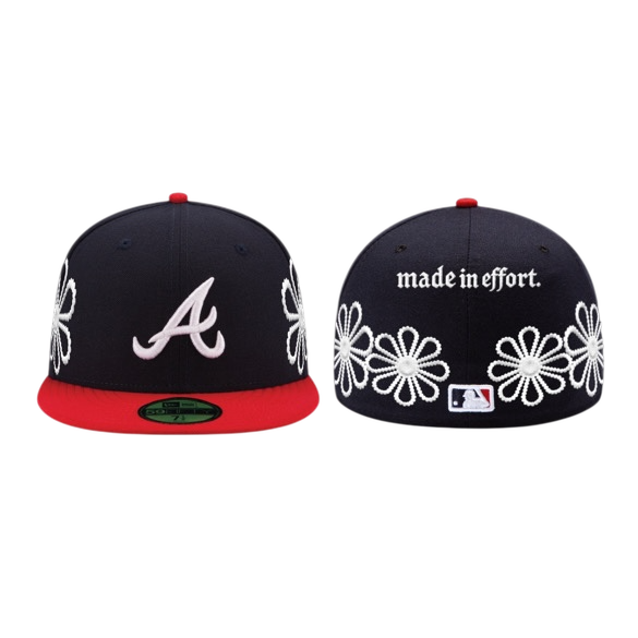 Made In Effort Pearlz Atl Braves Fitted Hat