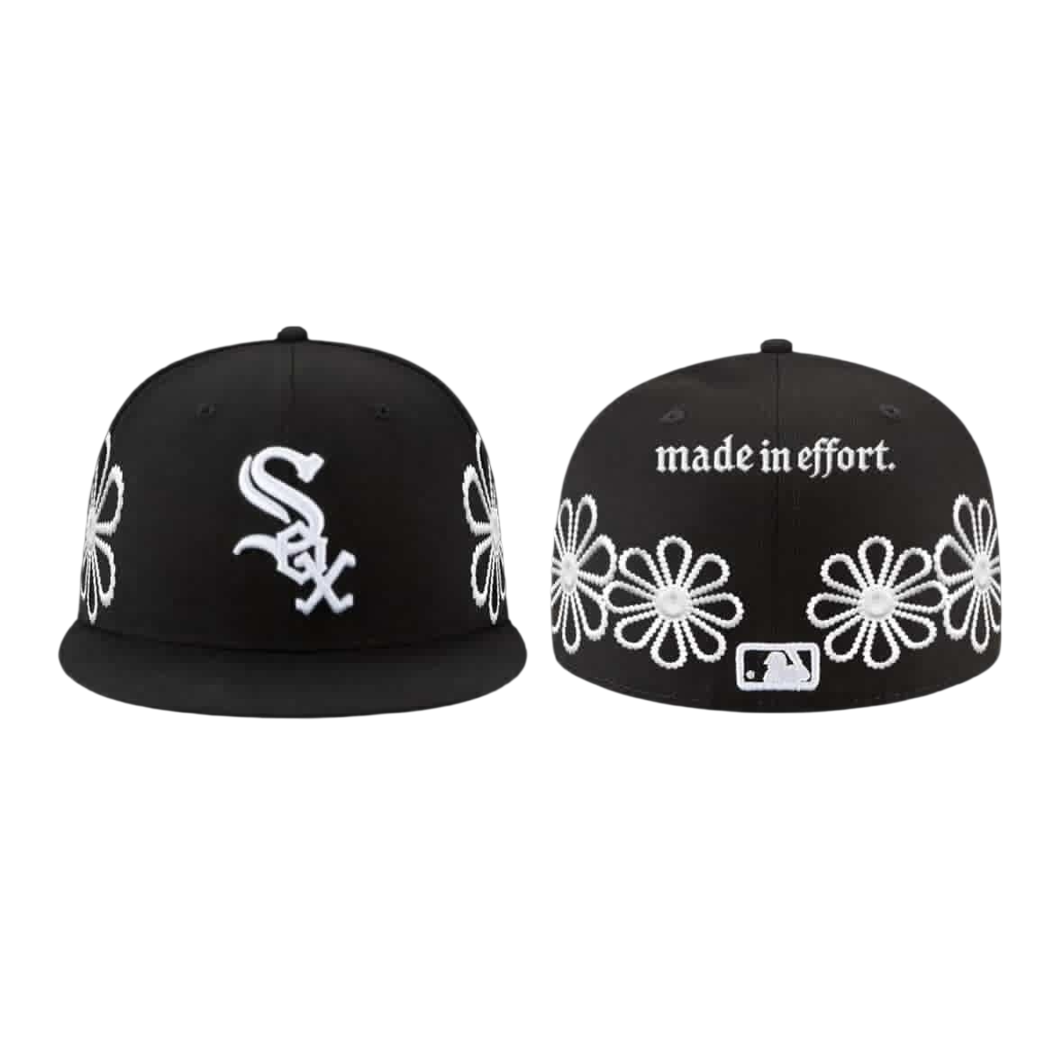 Made In Effort Pearlz White Socks Fitted Hat