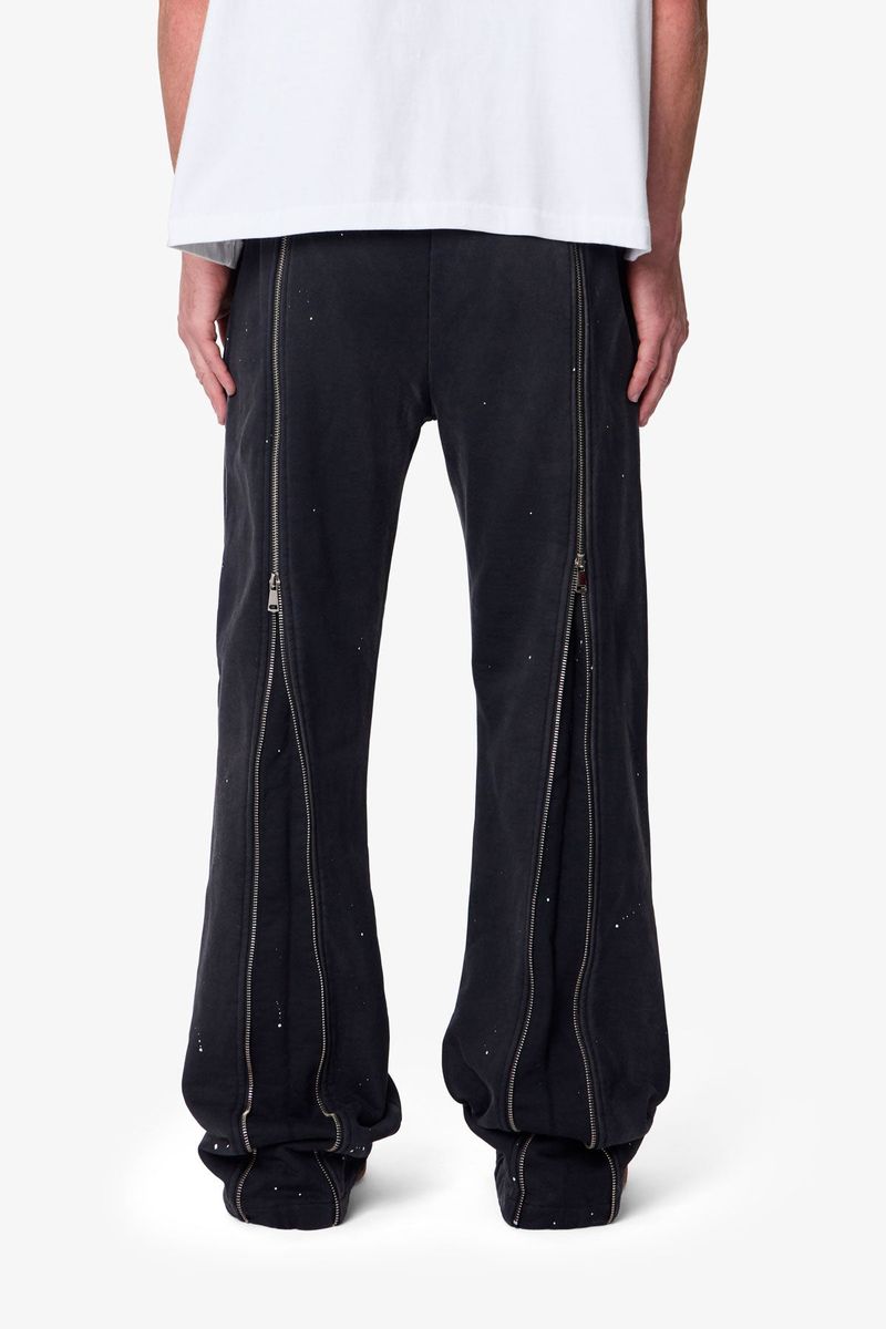 Mnml Rivet Zipper Flare Sweatpants