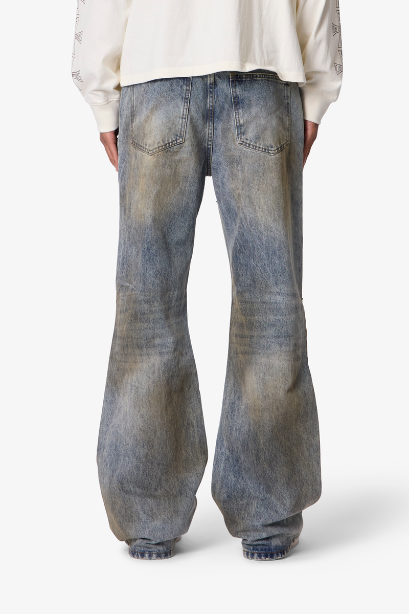 Mnml Oil Stain Iron Cross Denim