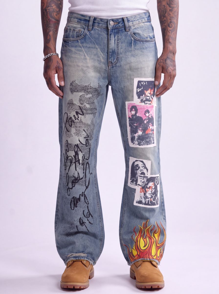 Merlins Father Flame In Pain Denim