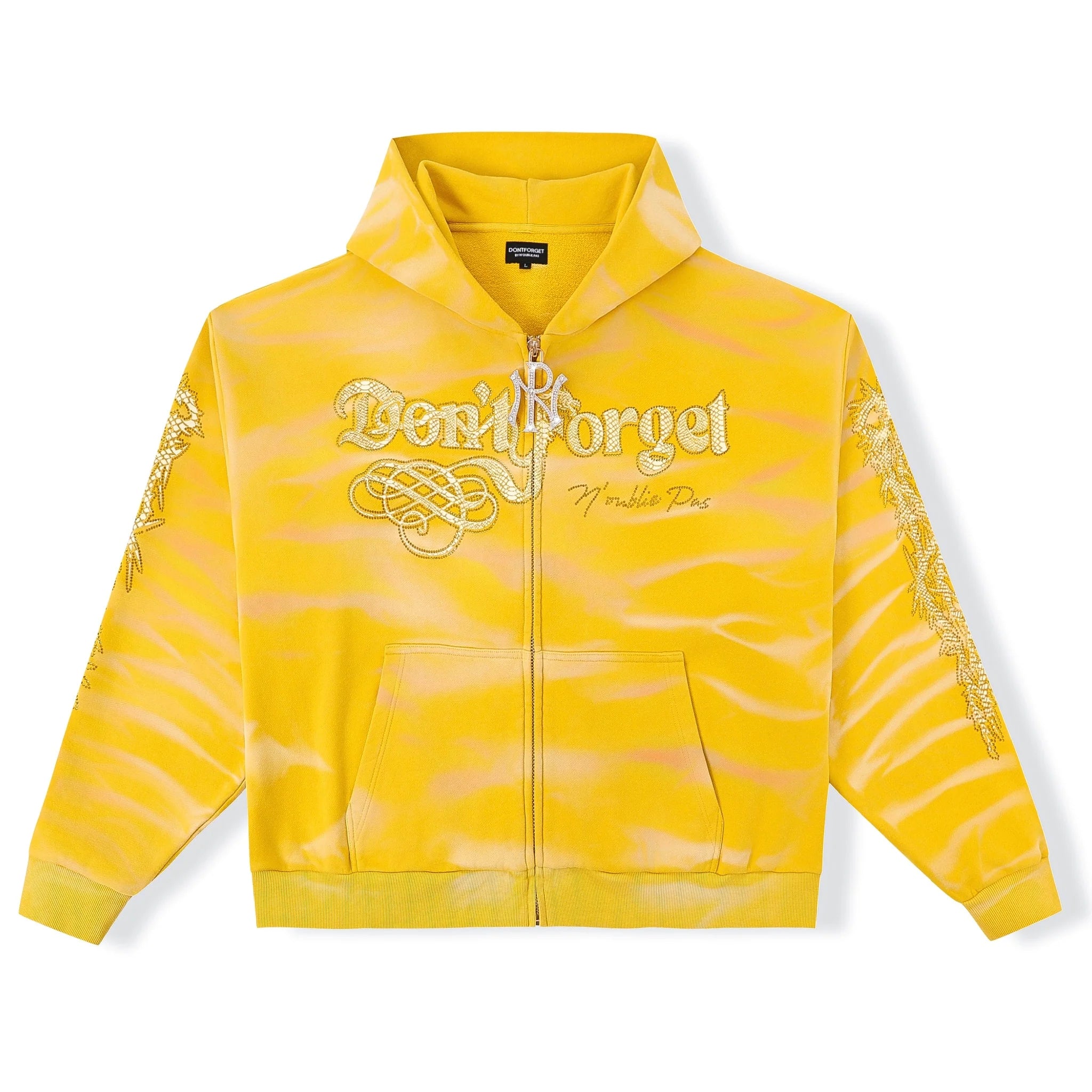 Noublie Pas Python Rhinestone Zip Up Hoodie