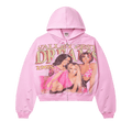 Vale Pink Valley Dreams Rhinestone Zip Hoodie