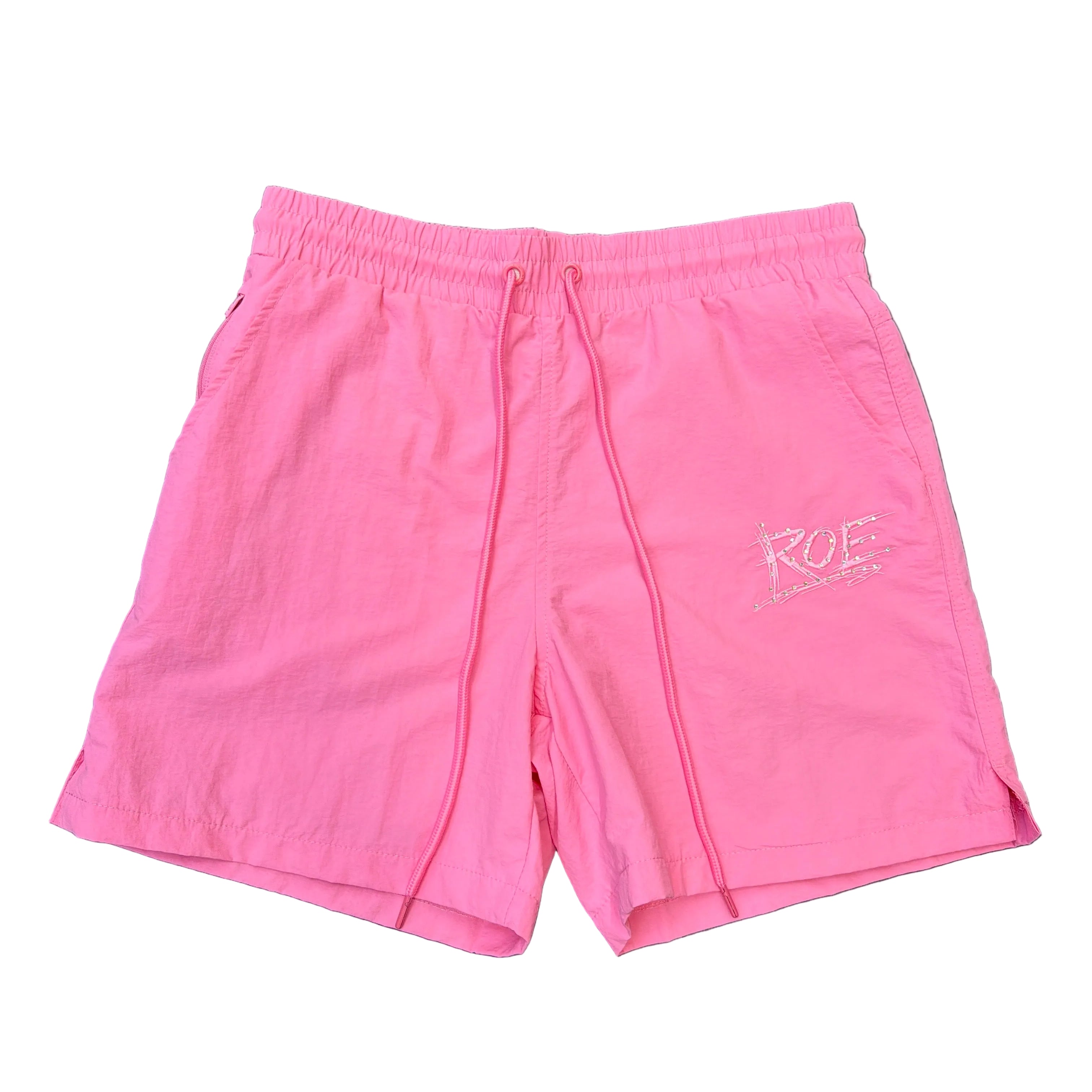 Root Of Evil Nylon Studded Logo Shorts