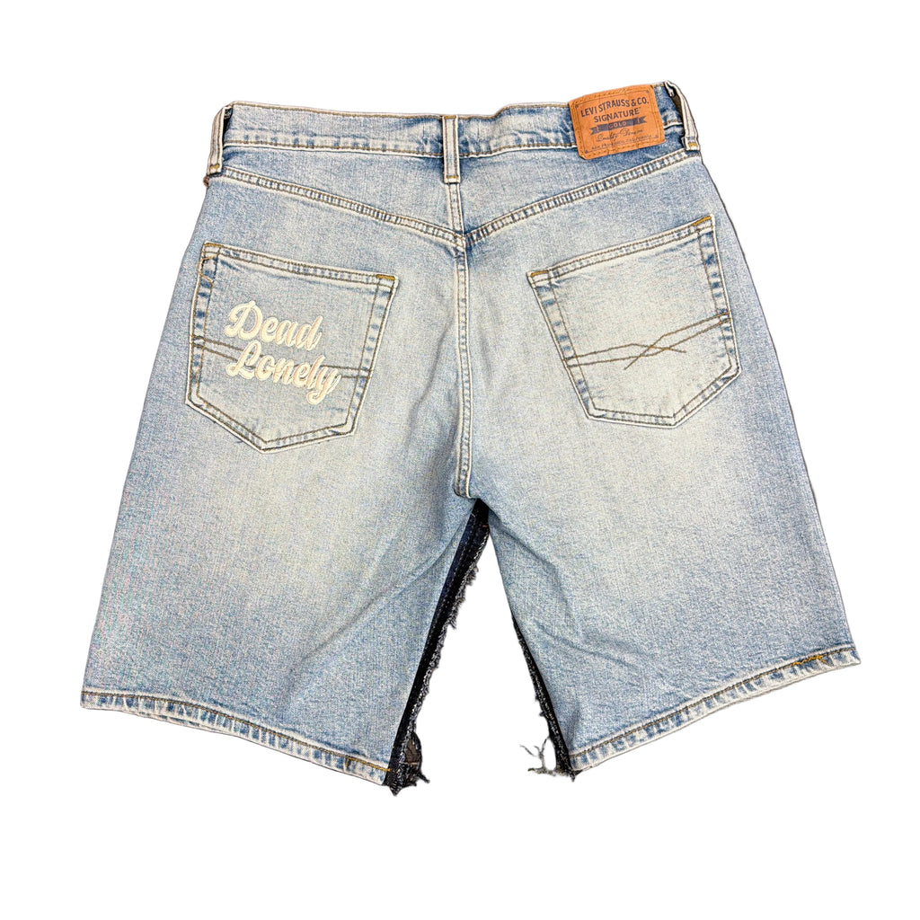 Dead Lonely Pink Skull&Bone Denim Shorts