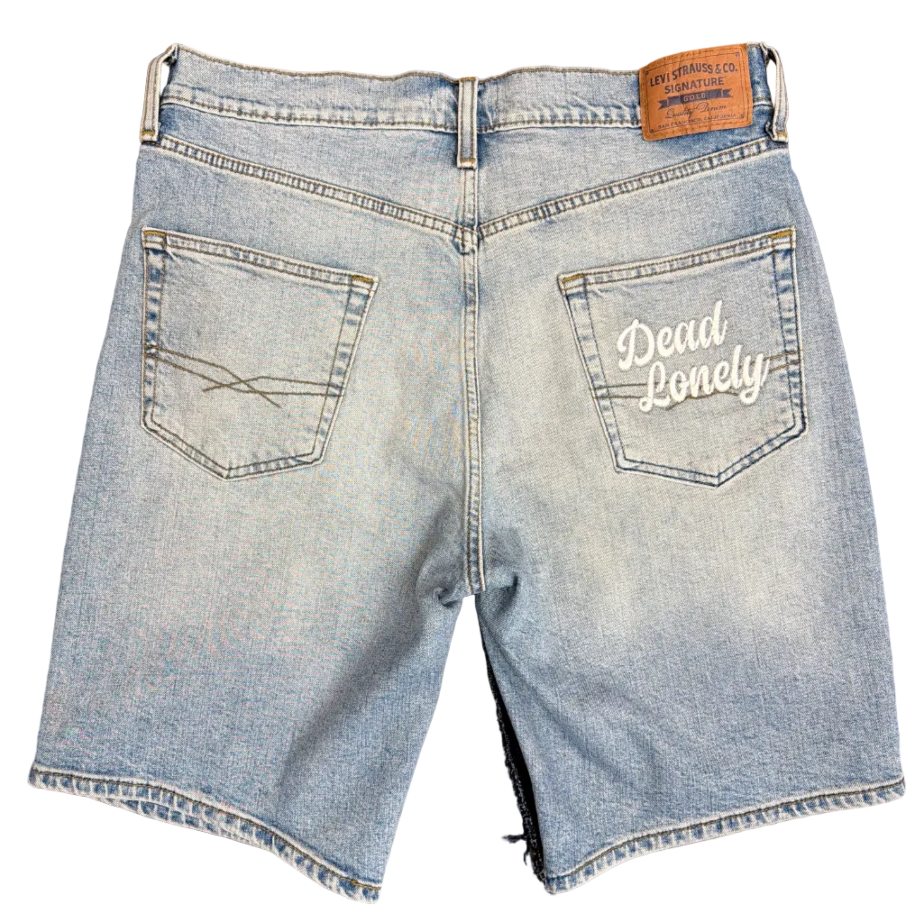 Dead Lonely Navy Skull&Bone Denim Shorts