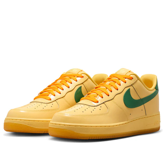 Nike Air Force 1 Low Patent Leather Topaz Gold Pine Green