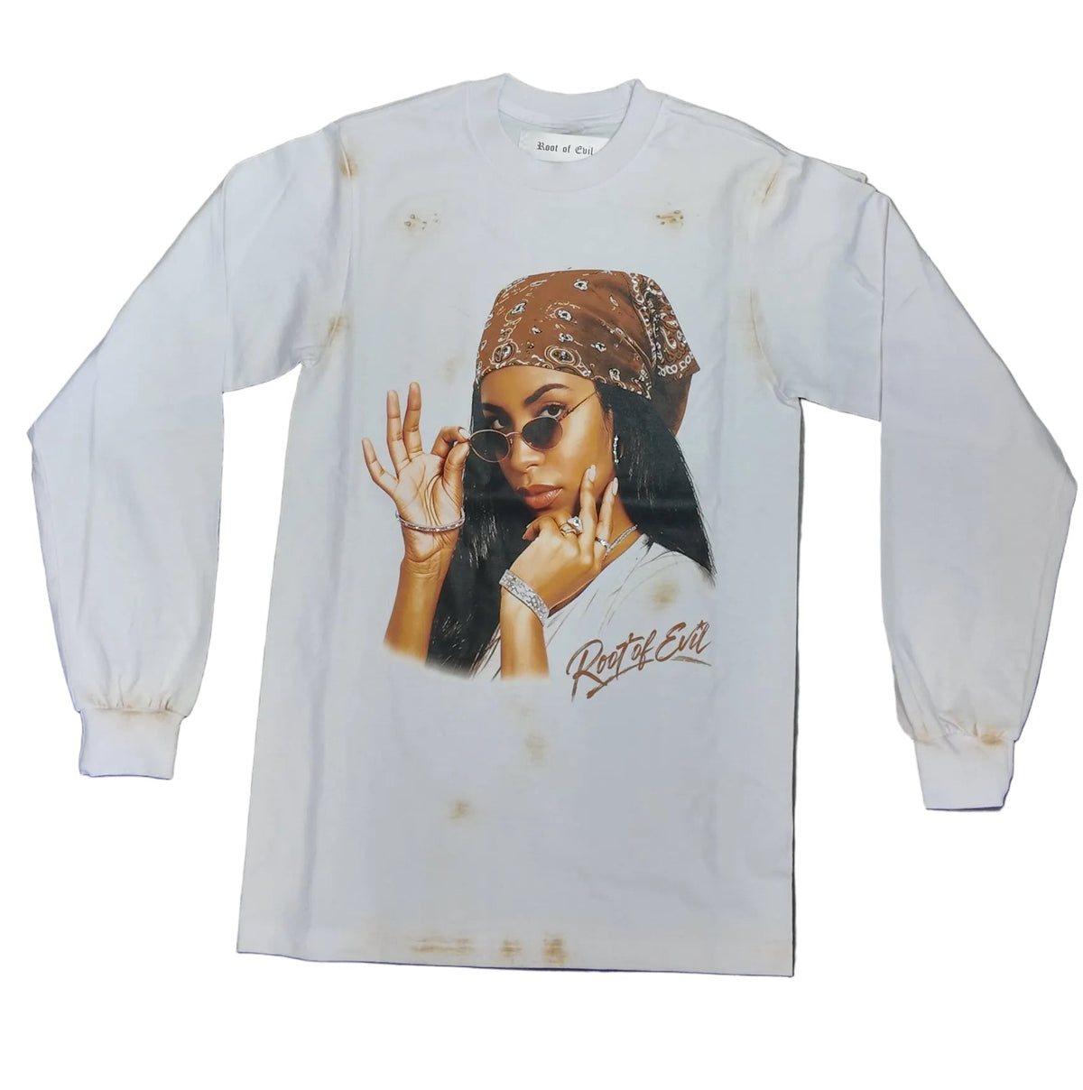 Root Of Aaliyah Brown Bandana L/s T-shirt