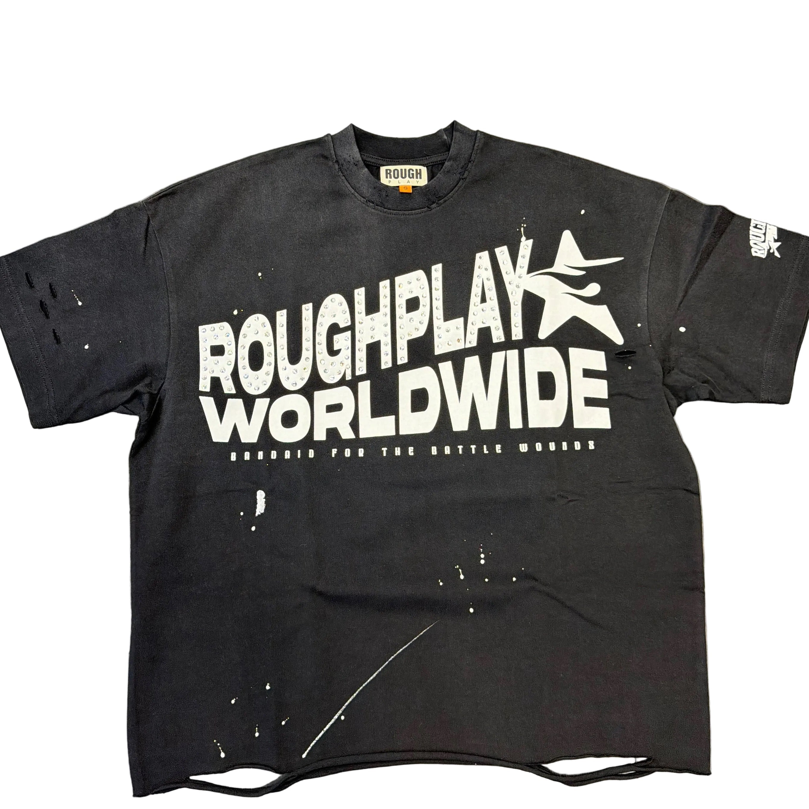 Rough Play White Basic Logo Tees