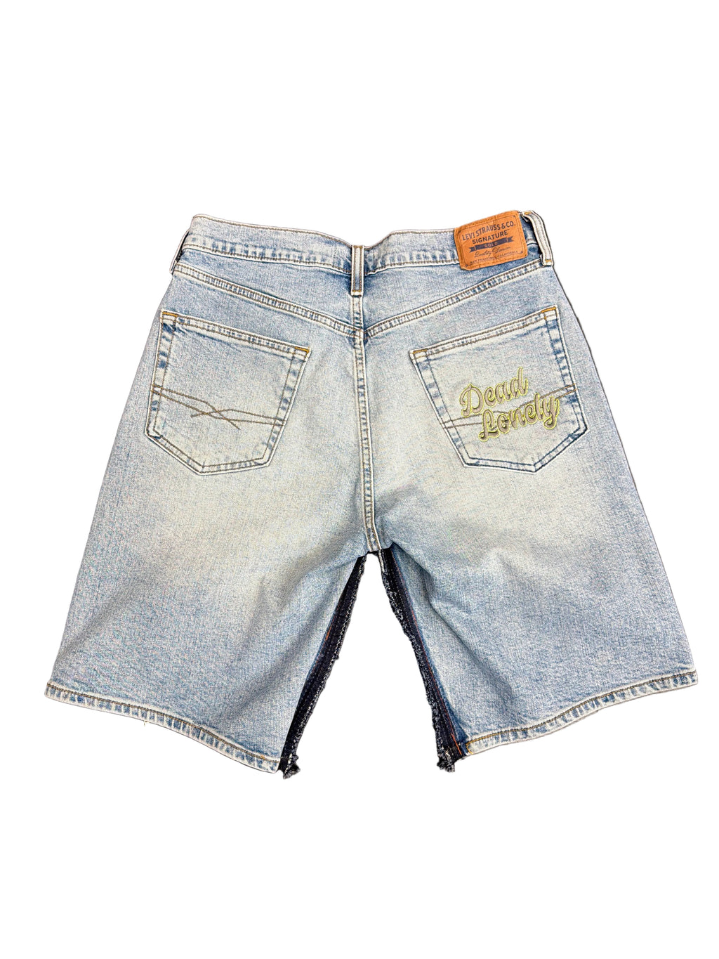 Dead Lonely Neon Skull&Bone Denim Shorts