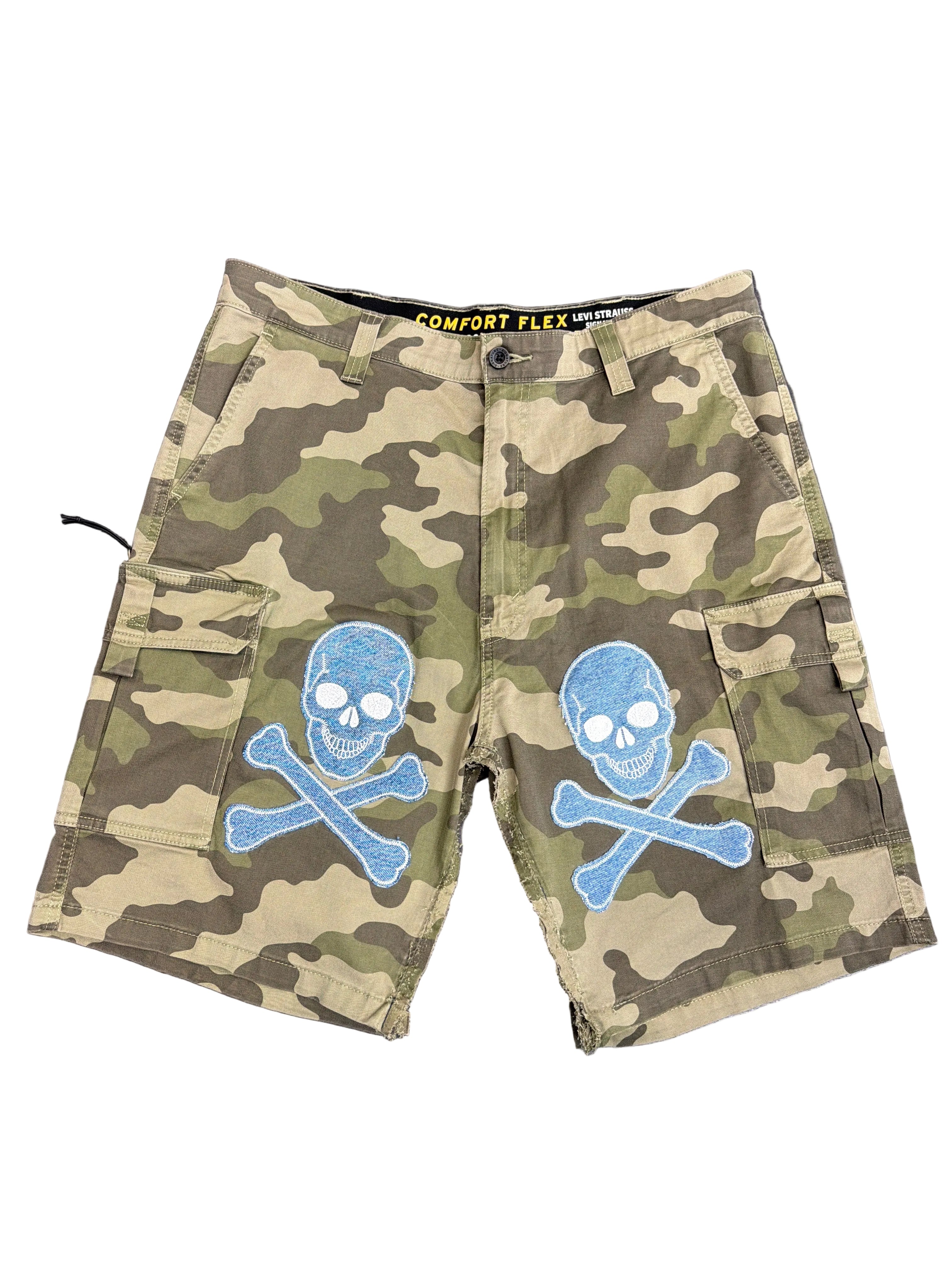 Dead Lonely Denim Skull&Bone Cargo Shorts