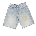 Root Of Evil Basic Bling Tongue Denim Shorts