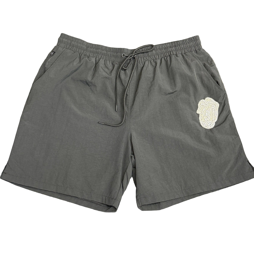 Root Of Evil Nylon Bling Shorts