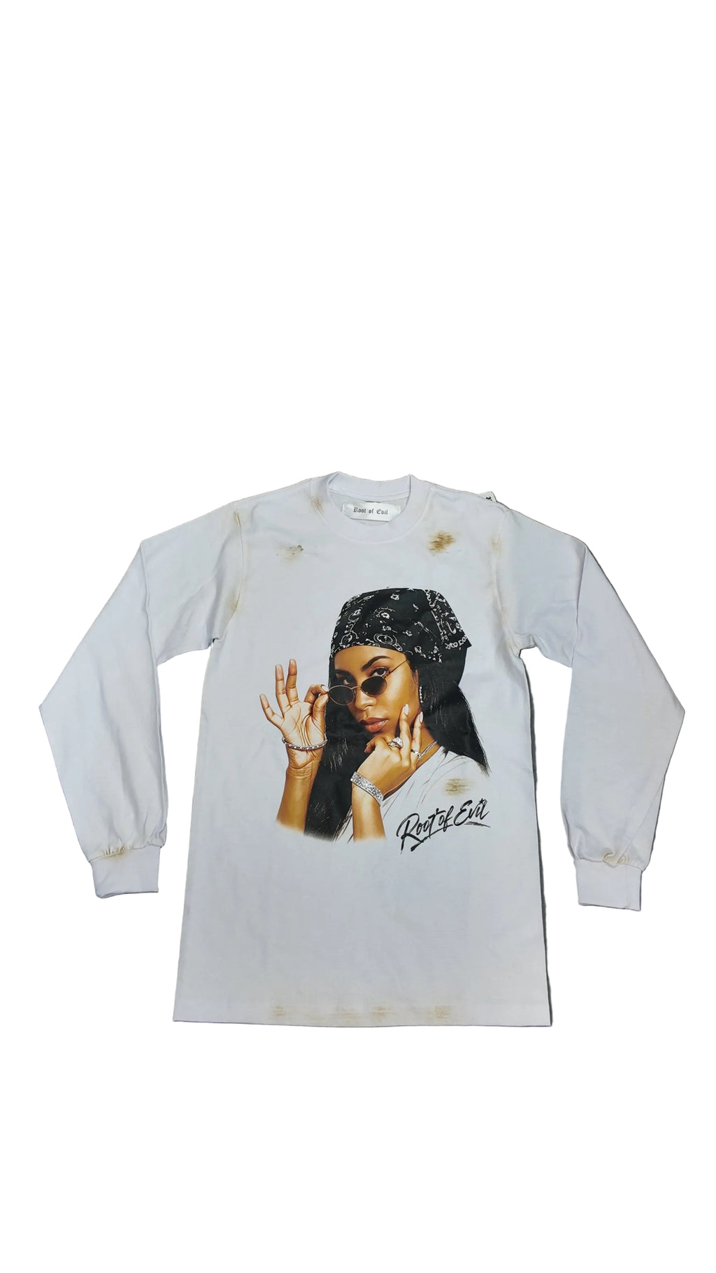 Root Of Aaliyah Black Bandana L/s T-shirt