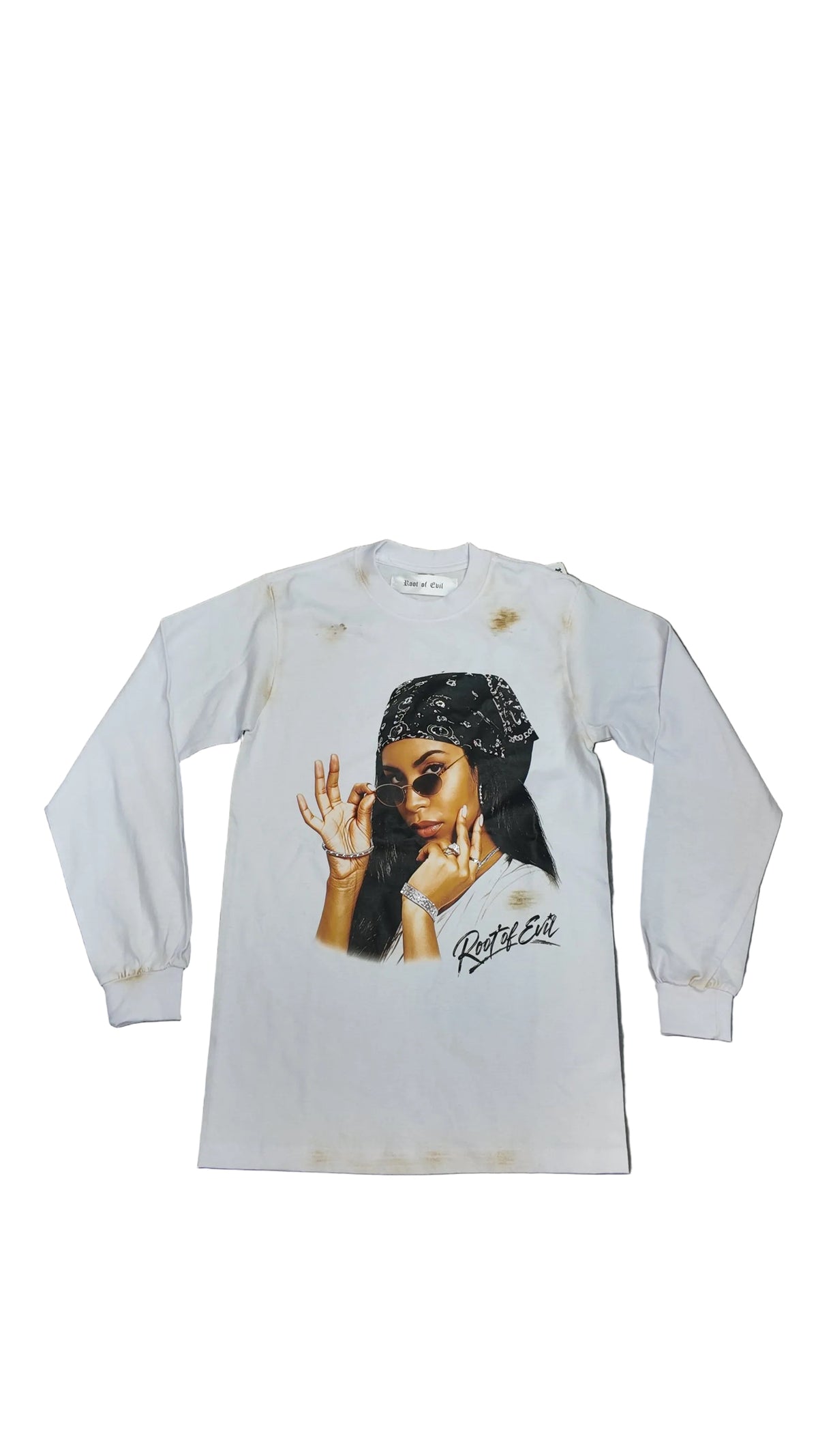 Root Of Aaliyah Black Bandana L/s T-shirt