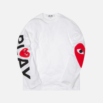 Comme Des Garcons Side Heart On Sleeve Long Sleeve T-shirt
