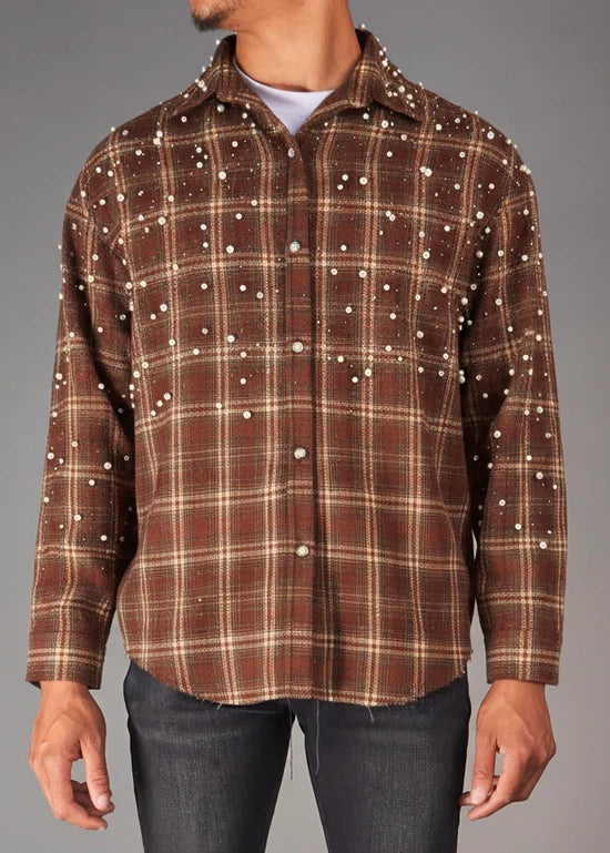 Politics Rhinestone Flannel Bottom Up