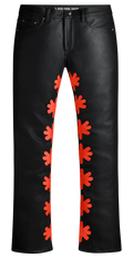 Lost Shdws Red Solid Logo Leather Denim