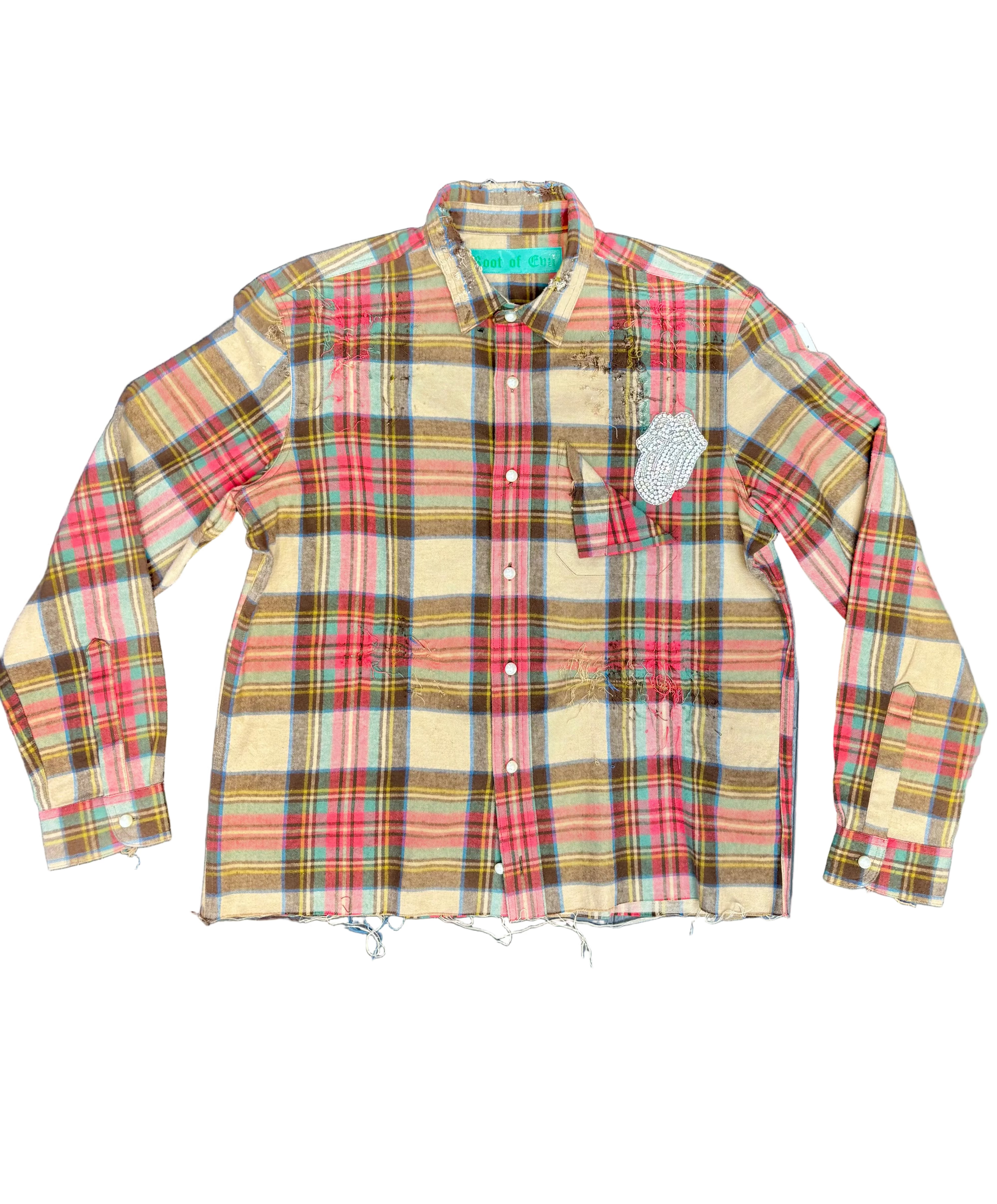 Root Of Evil Distressed Flannel L/s Shirt