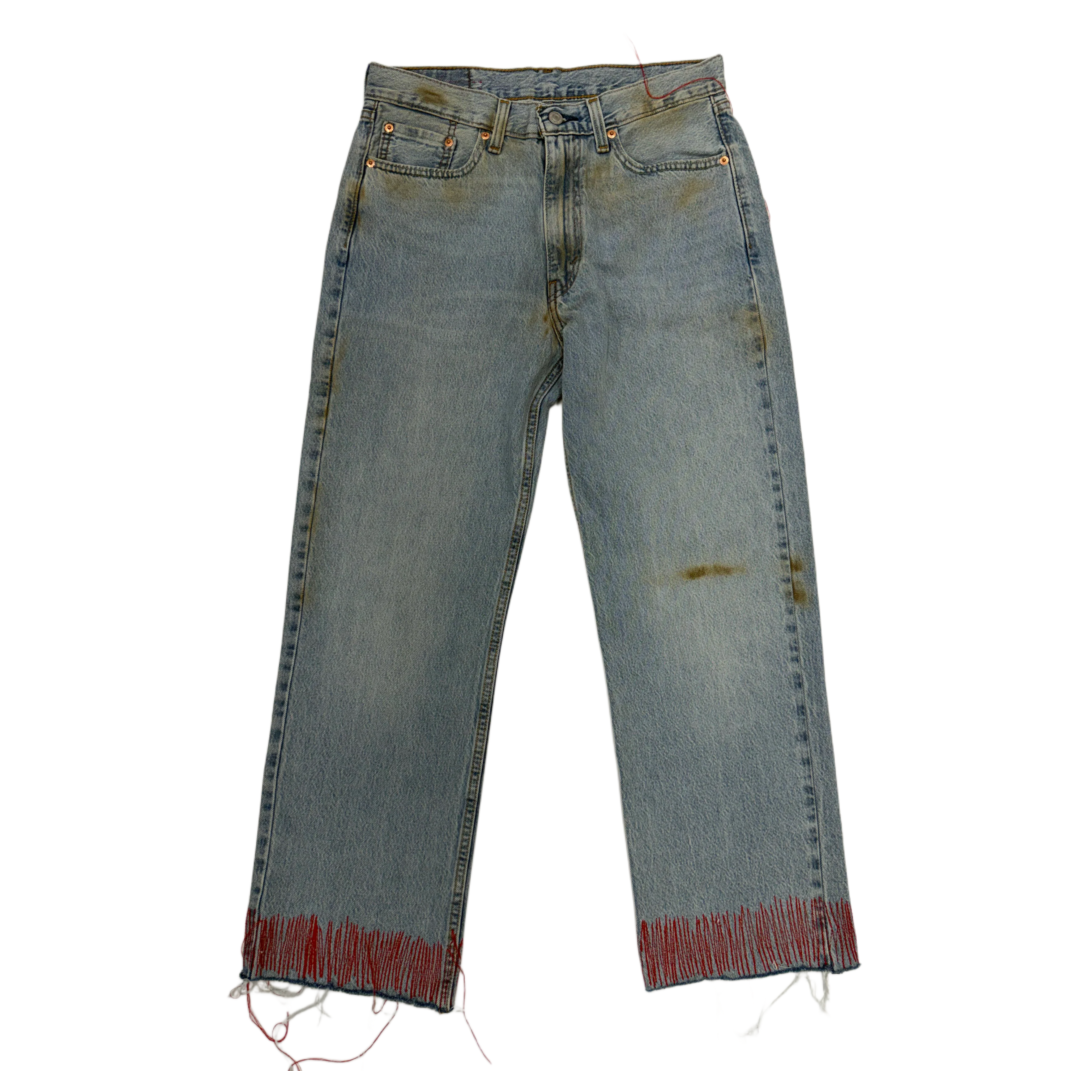 Root Of Evil Red Pin Stich Denim