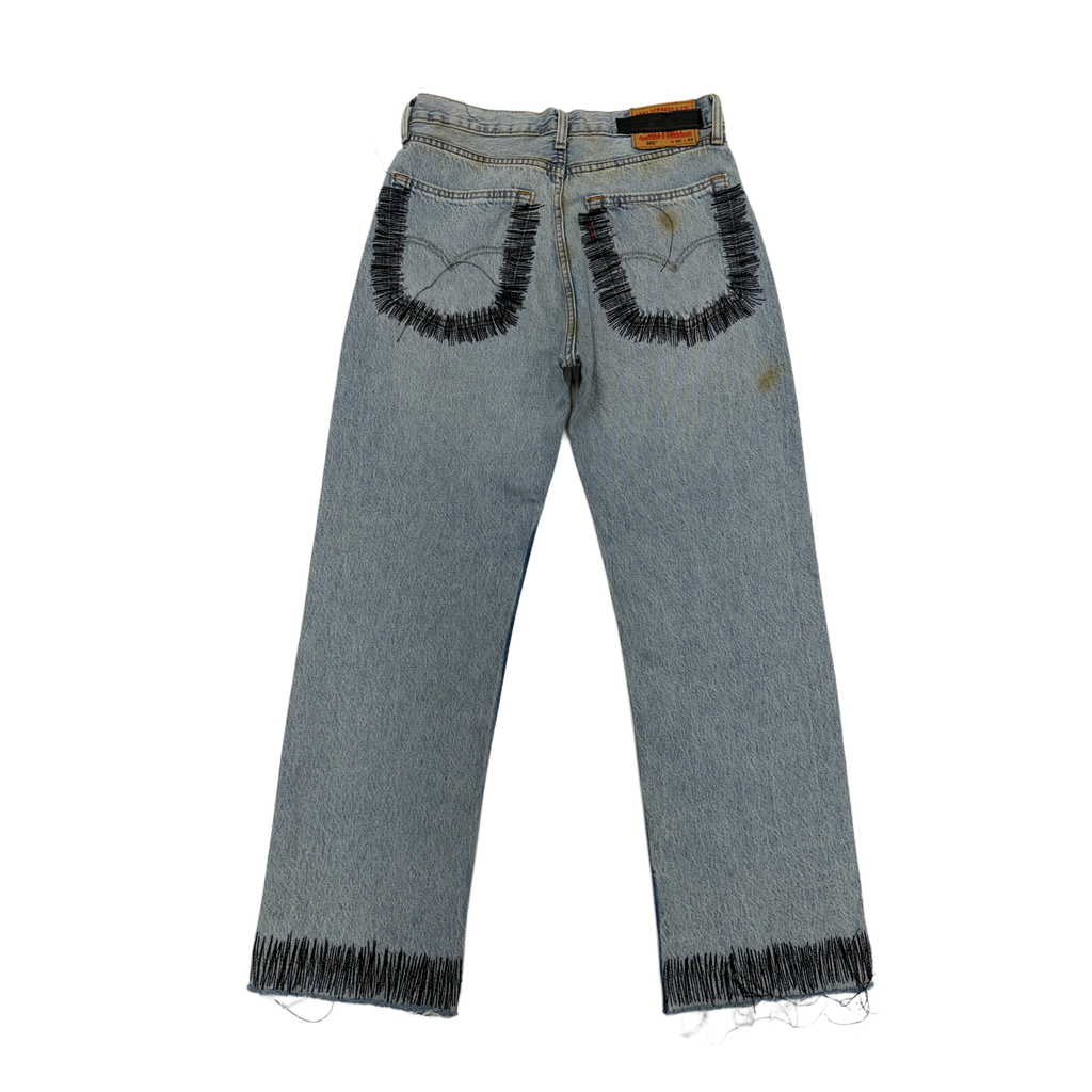 Root Of Evil Black Pin Stich Denim