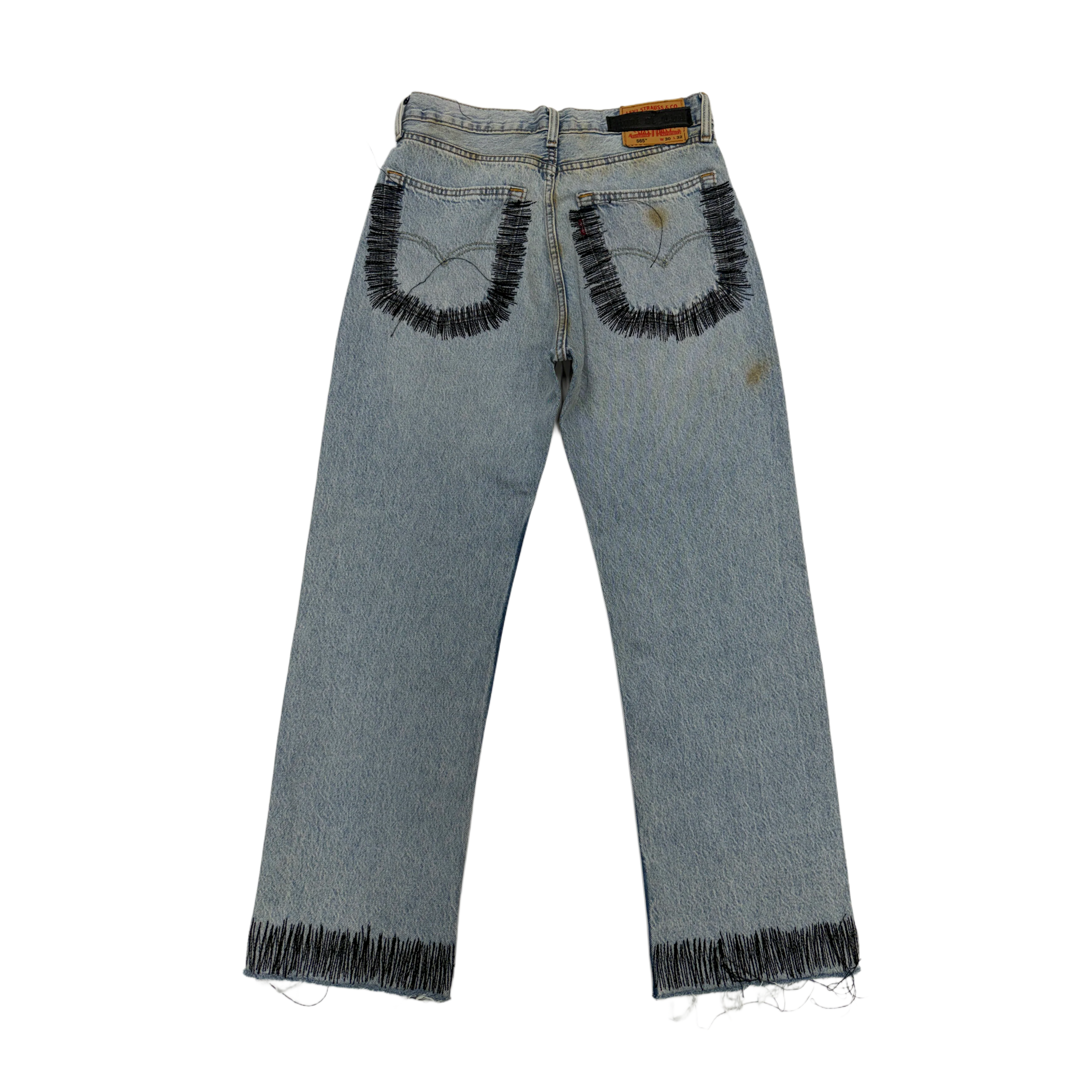 Root Of Evil Black Pin Stich Denim