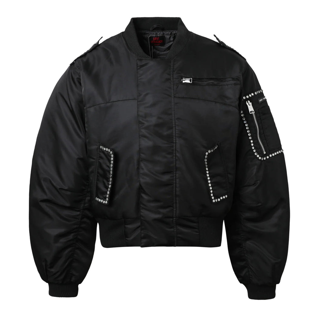 Lost Intricacy Clear Stone Bomber Jacket