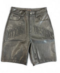 Bottega Desires Leather Logo Shorts