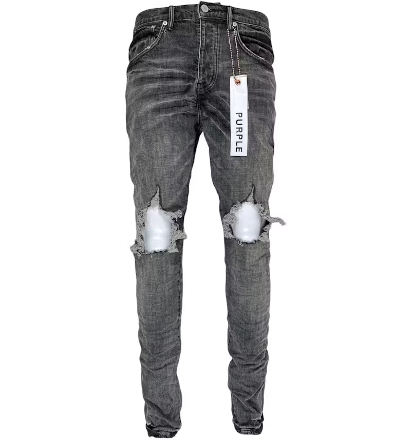 Purple Dark Grey Blow Out Denim