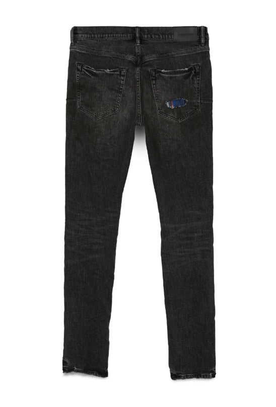 Purple Brand Plaid Patch Denim