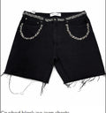 Root Of Evil Crystral Denim Shorts